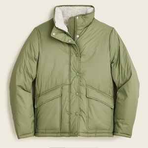 J Crew Sherpa-lined puffer jacket with Primaloft®